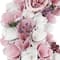 13.5" Pink & White Wooden Floral Spring Artificial Wreath with Berries